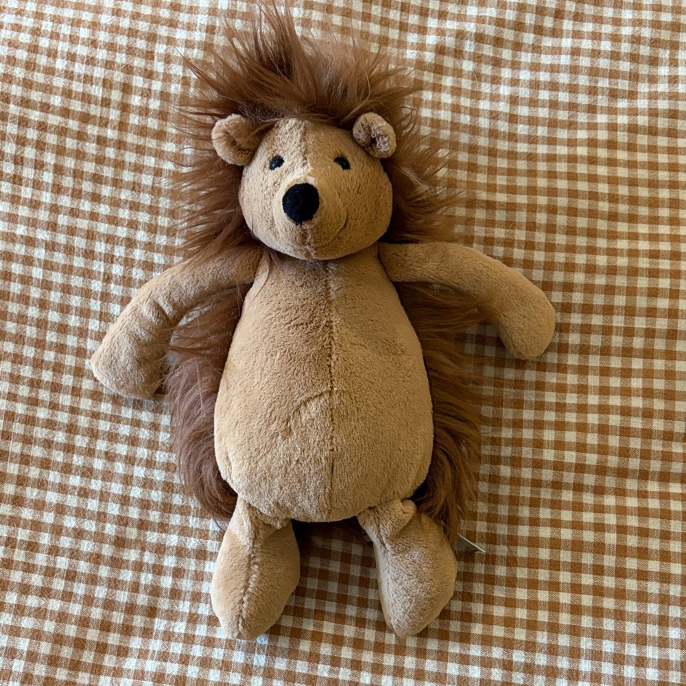 Jellycat Bashful Hedgehog (retired) Plush with Dark Brown Fur Accents